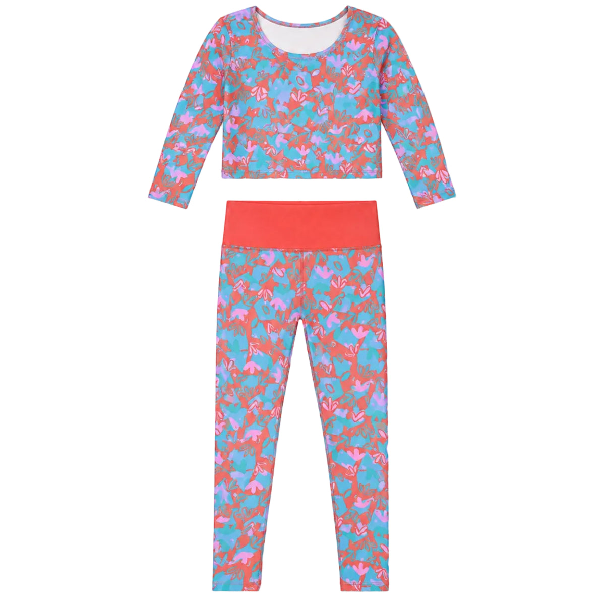 Kids Sports Set with Long Sleeve Top Dancing Doodles