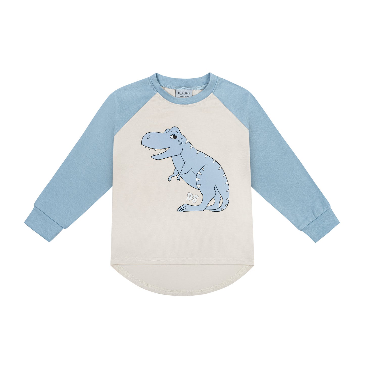 52B.T-REX OFF-WHITE _ L/S # Kid's Long-Sleeved T-Rex Shirt