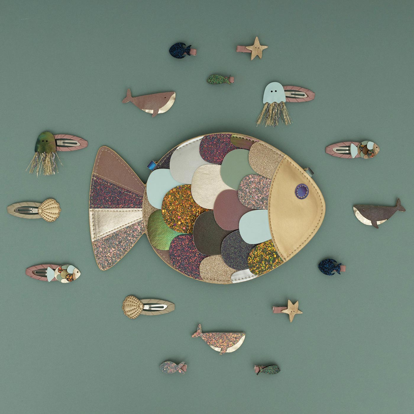 Σετ Παιδικά Κλιπ Μαλλιών Whale