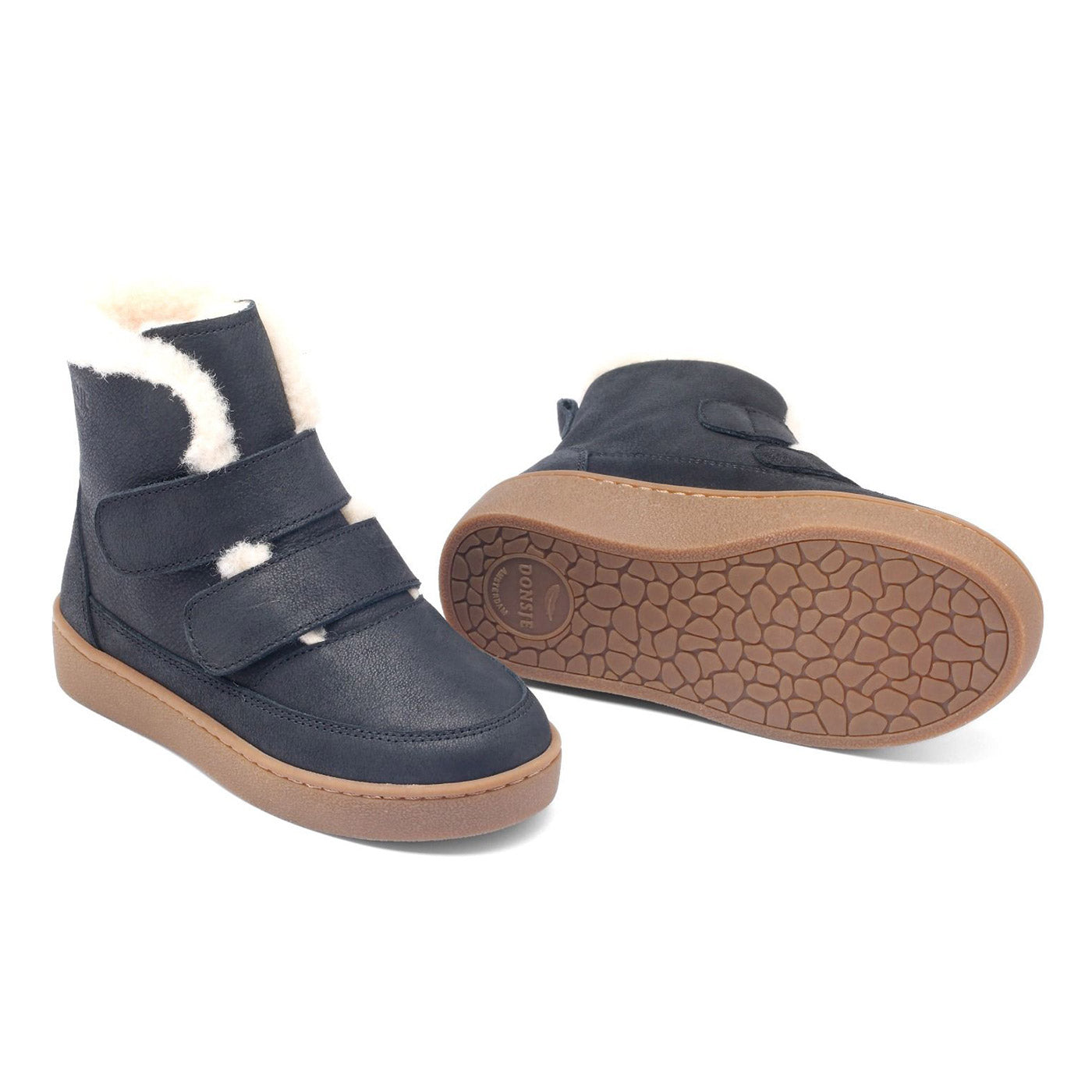 Παιδικά Μποτάκια Μαύρα με Γούνινη Επένδυση