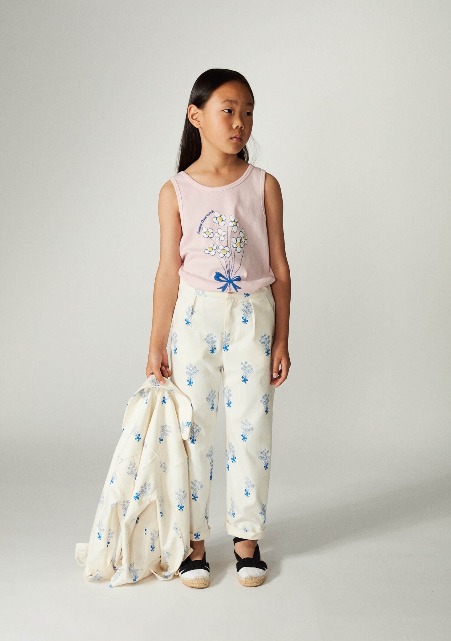 52A.WH25024 # Παιδικό Αμάνικo Τοπ Bouquet Pink