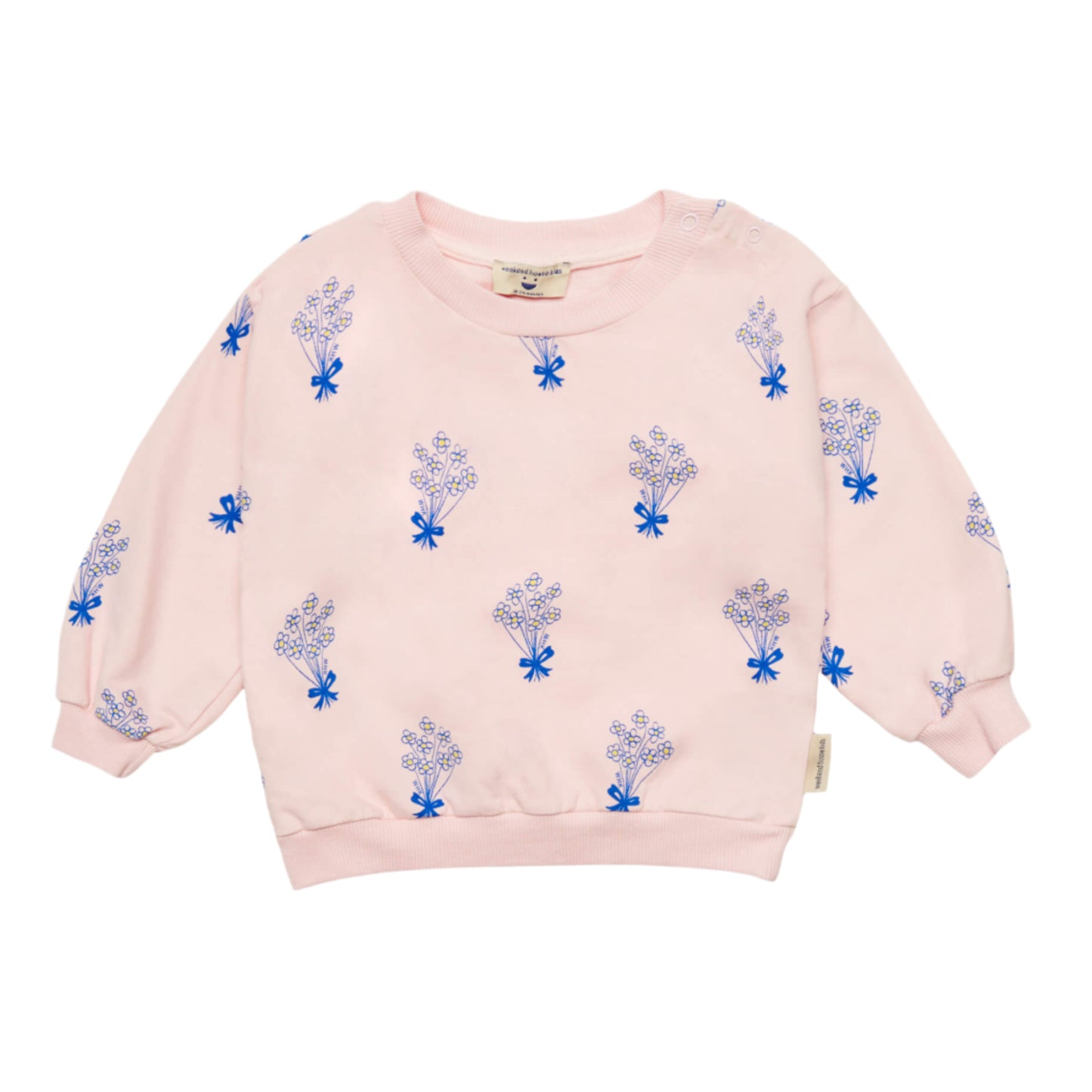 52A.WH25070 # Baby Sweatshirt Bouquet Pink