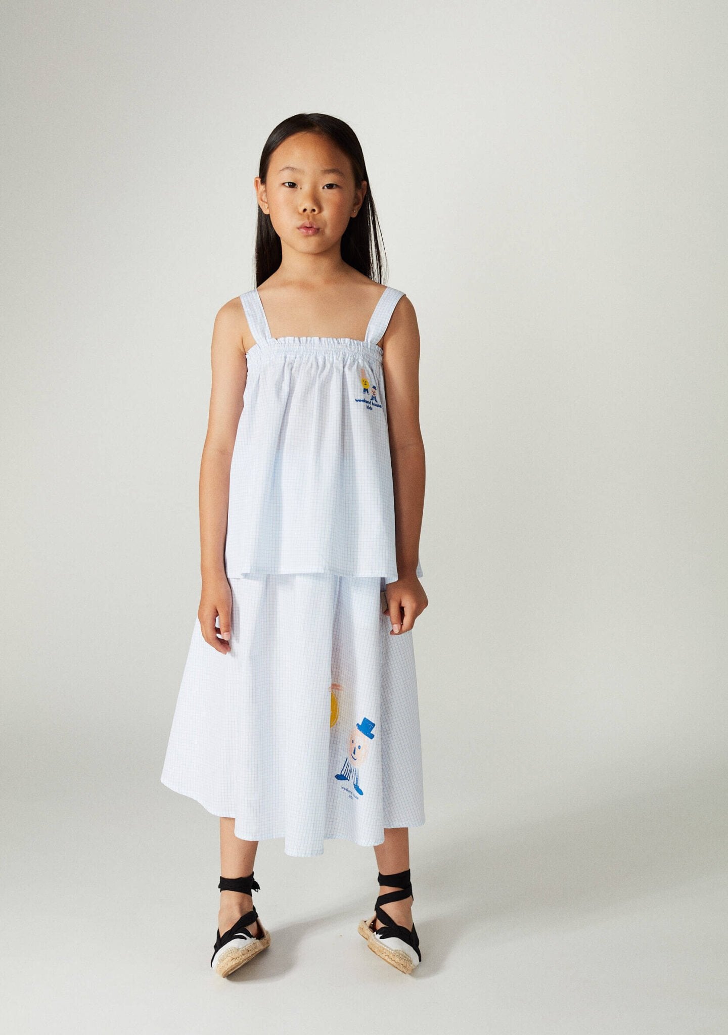 52A.WH25101 # Kids Sleeveless Top Checkered Guest