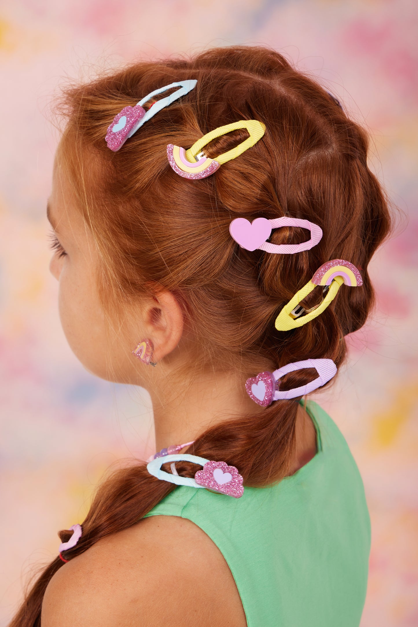 99.HAIRDOUBLEHEART1 # Kids Hair Clips Double Hearts