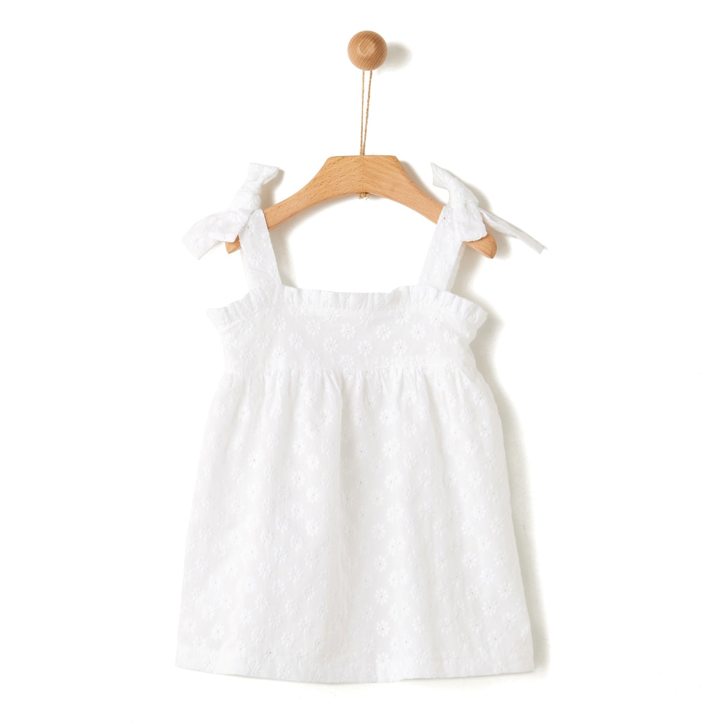 Βρεφικό Κεντητό Φόρεμα Λευκό