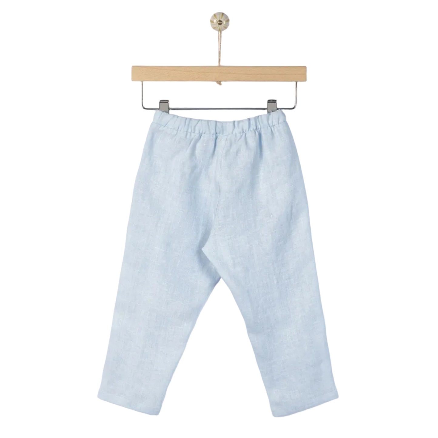 62A.41311101215 # Kids Linen Trousers Hermes Aether Blue