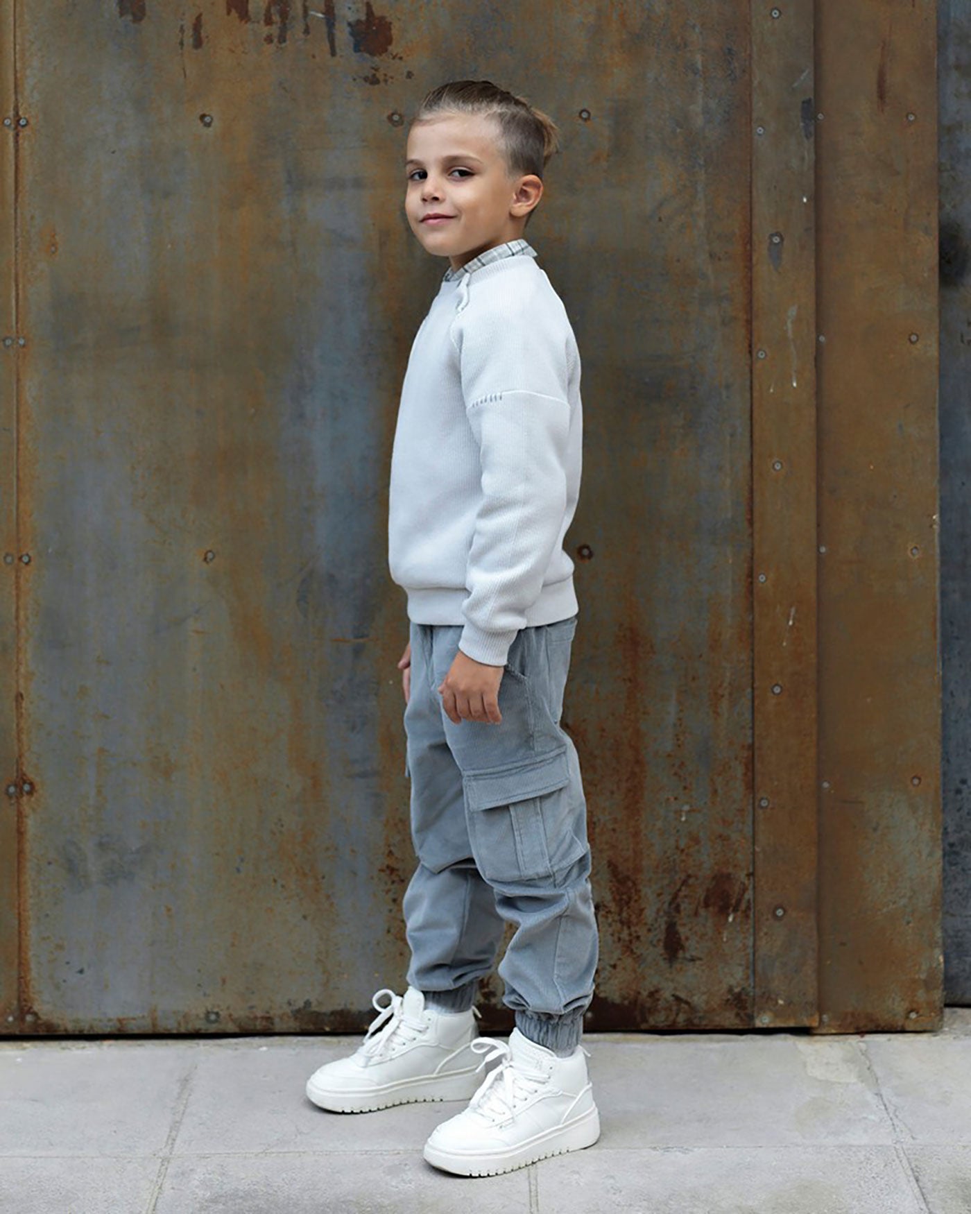 42B.42201301032 # Παιδικό Παντελόνι Κοτλέ Cargo Grey