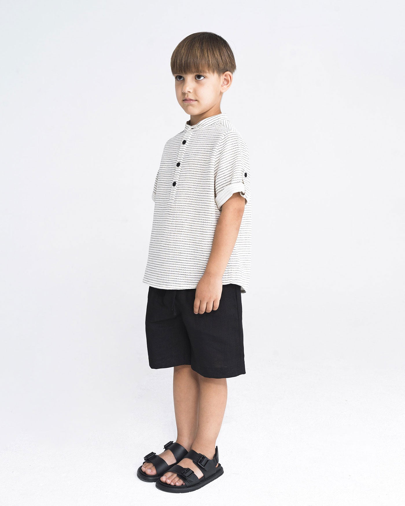 52A.42301204202 # Kids Linen Shorts Black