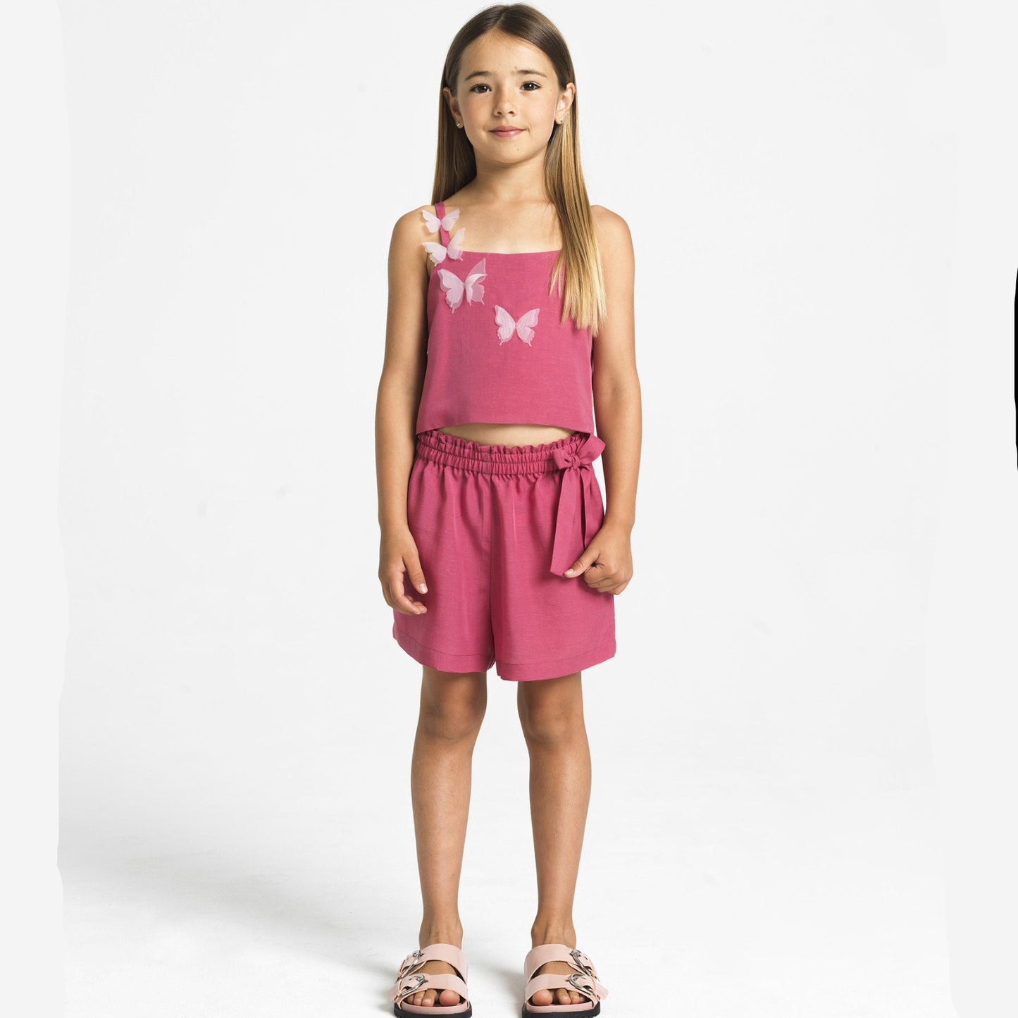 62A.42310320089 # Kids Sleeveless Crop Top Clia Butterfly