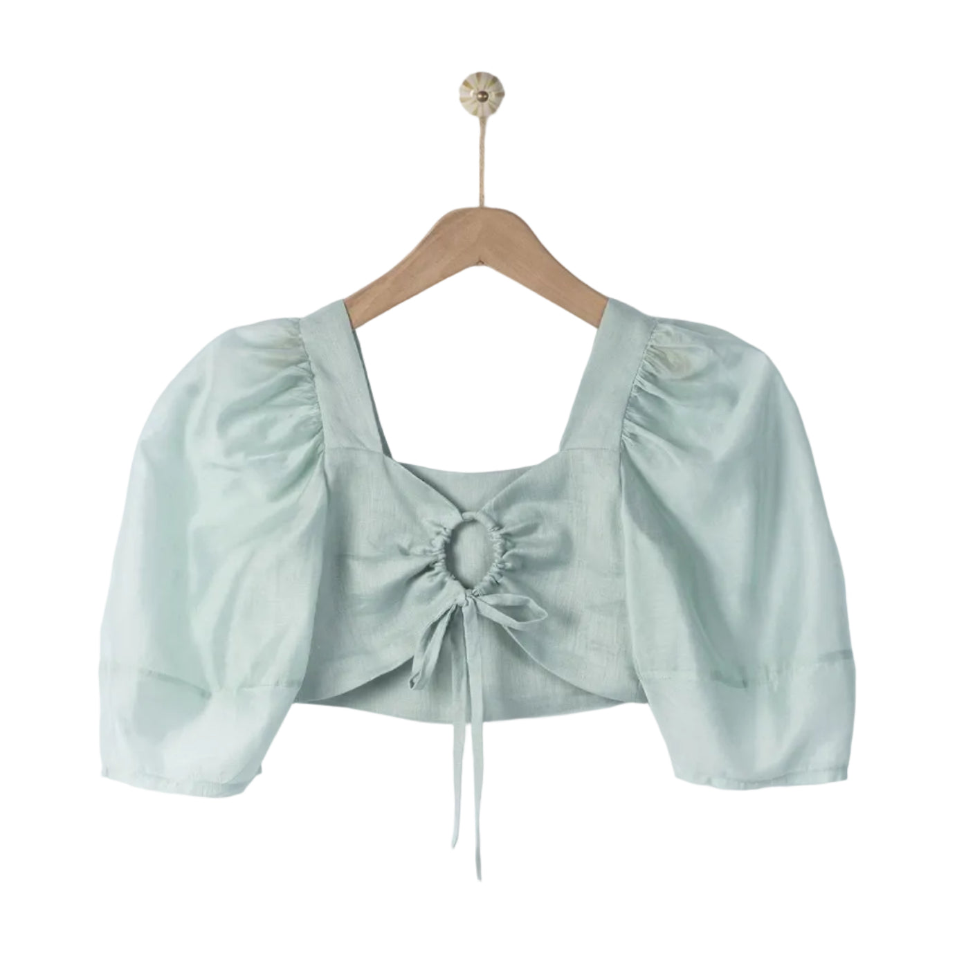 62A.42310320146 # Kids Linen Short-Sleeved Top Gaia Dusty Aqua