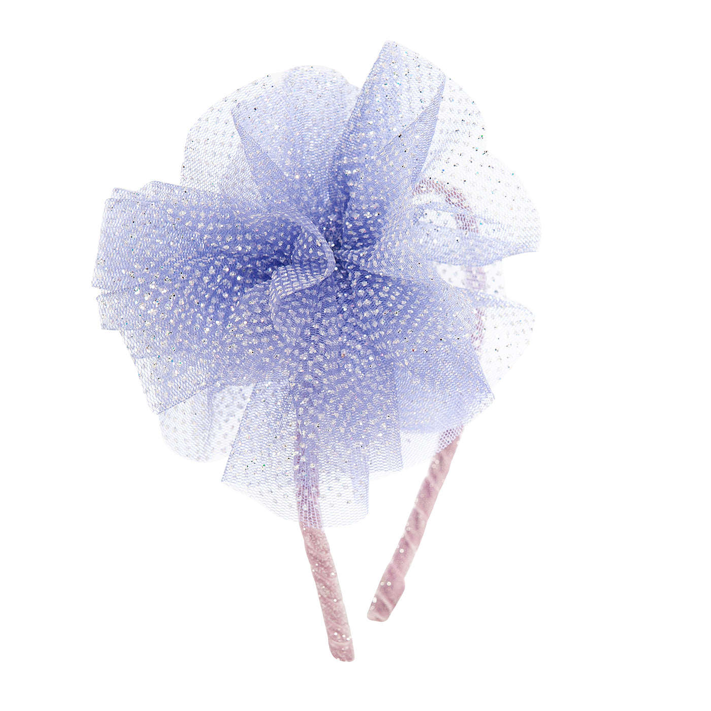 52B.xmas-head-lila-pompom # Παιδική Στέκα Μαλλιών Lilac Glitter Pom Pom
