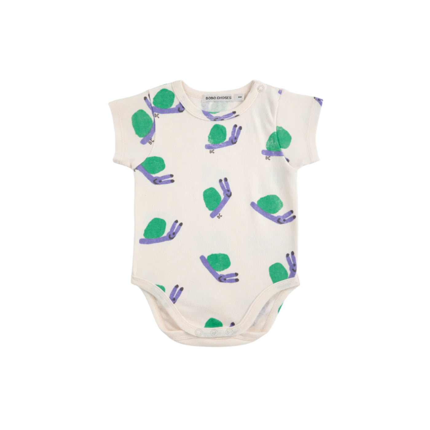 52A.B125AB006_199 # Baby Short Sleeve Bodysuit Funny Snail