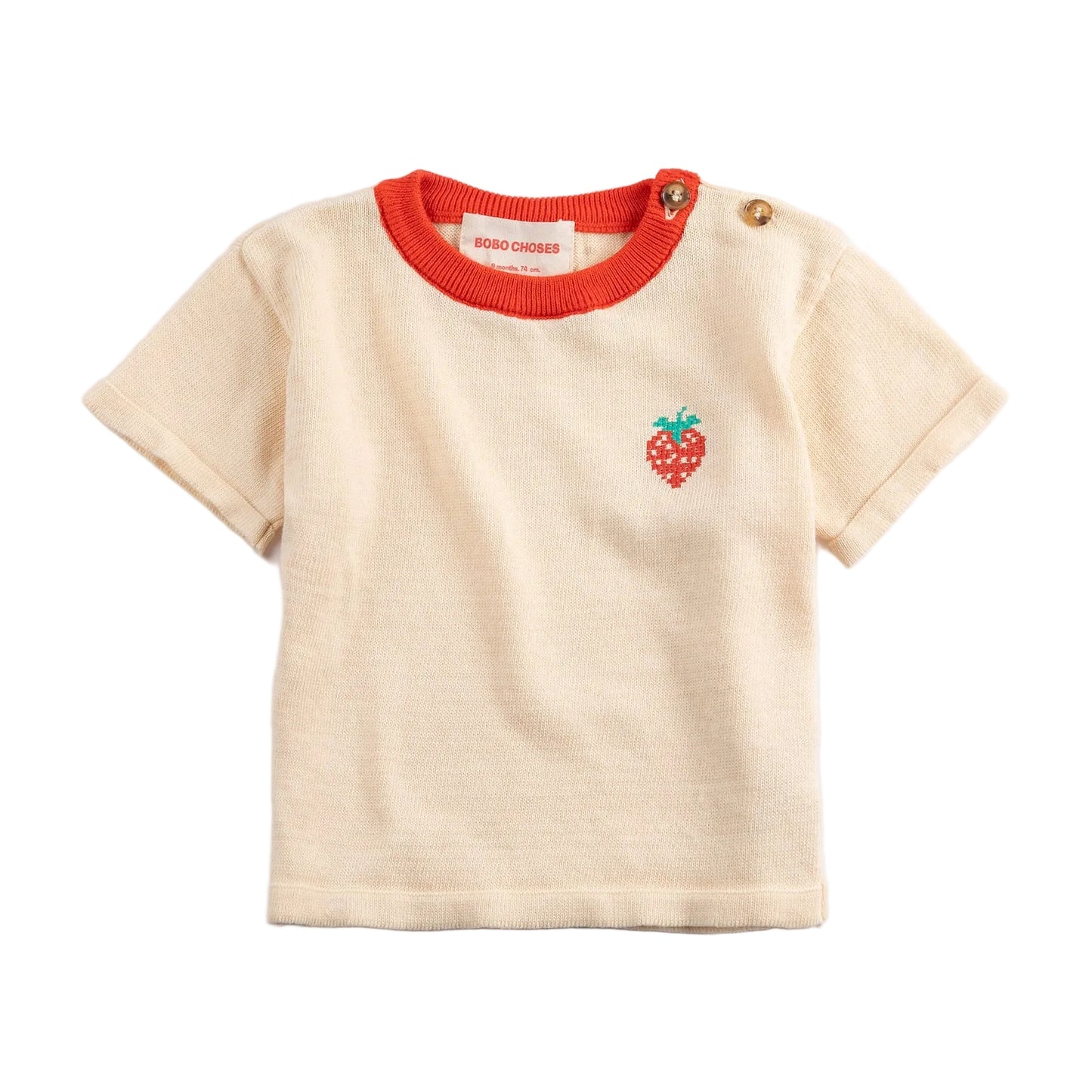 62A.B126AB142_101 # Βρεφική Κοντομάνικη Μπλούζα T-Shirt Pixel Strawberry
