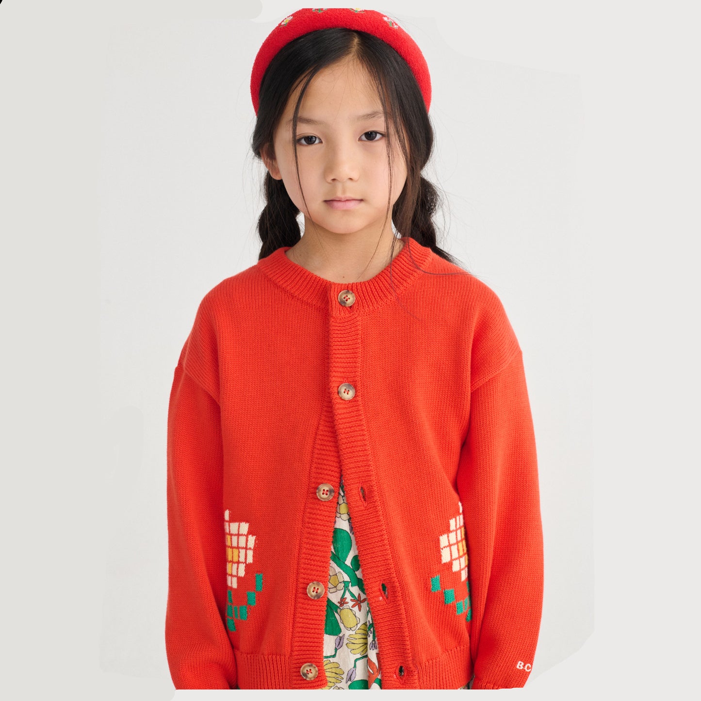 62A.B126AC113_611 # Παιδική Πλεκτή Ζακέτα Pixel Daisy