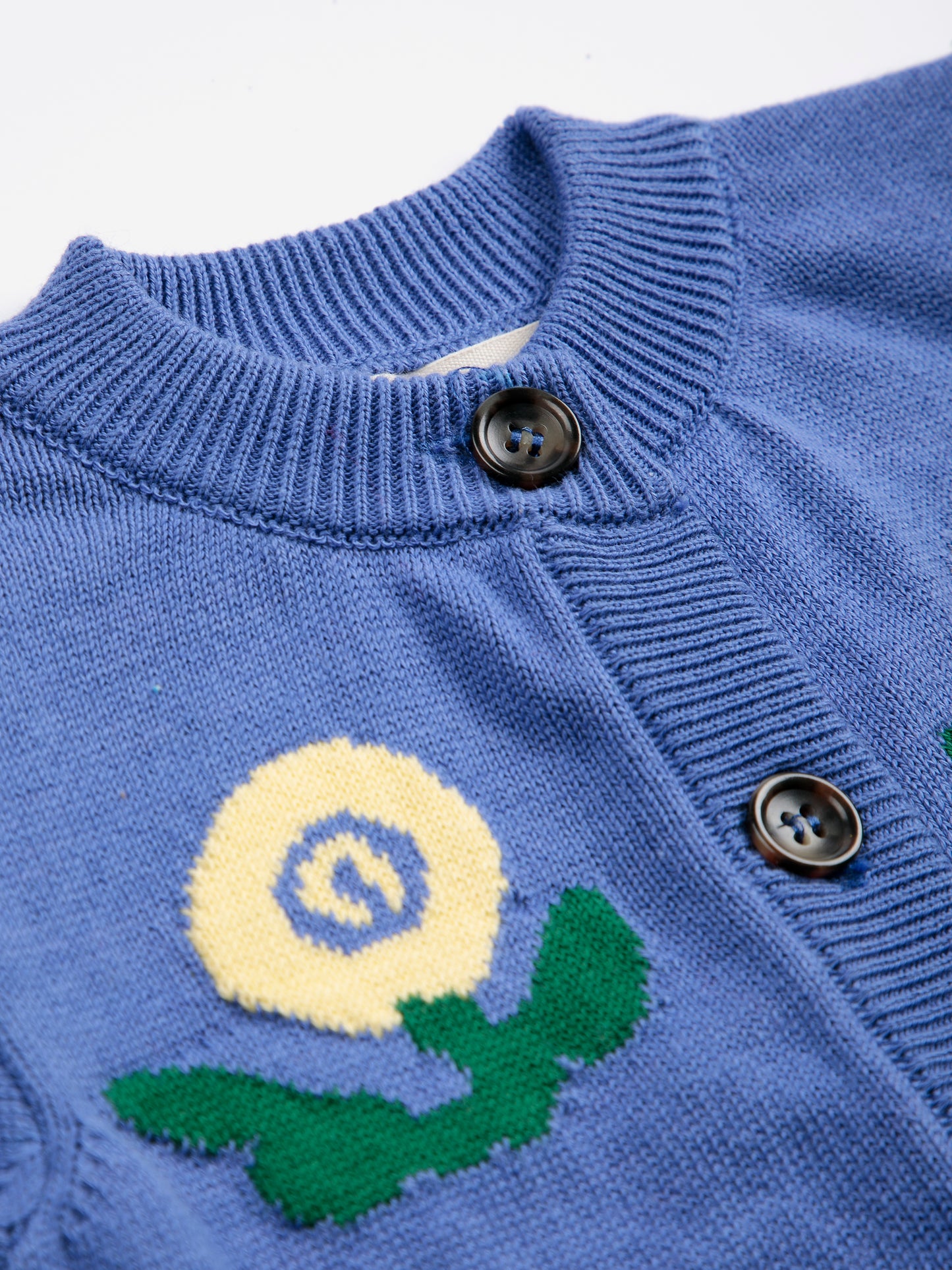 62B.B226AB025_511 # Baby Knitted Cardigan Stamp Bloom Blue