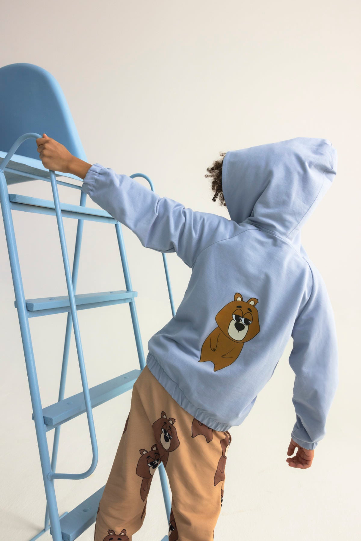 52B.BEAR BLUE _HOODIE # Παιδική Ζακέτα Φούτερ Bear Blue