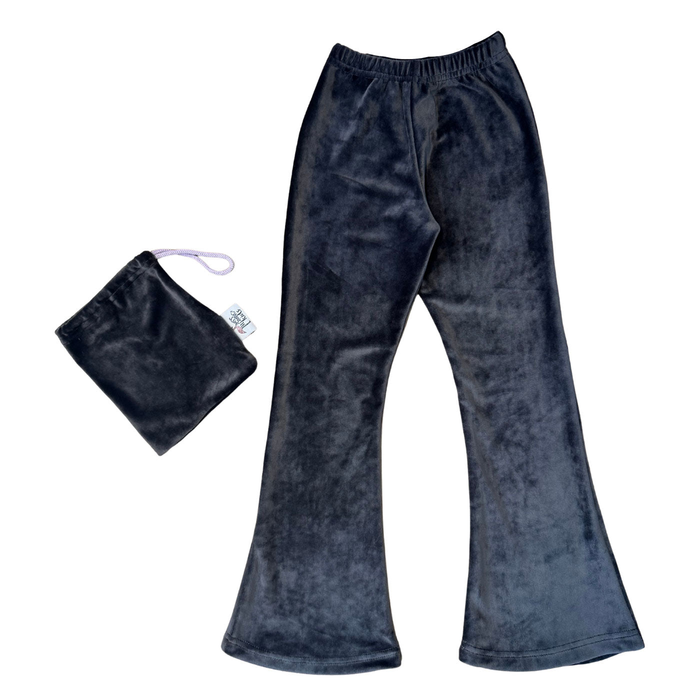 52B.MF124vl # Kids Velvet Bell Bottom Leggings Black
