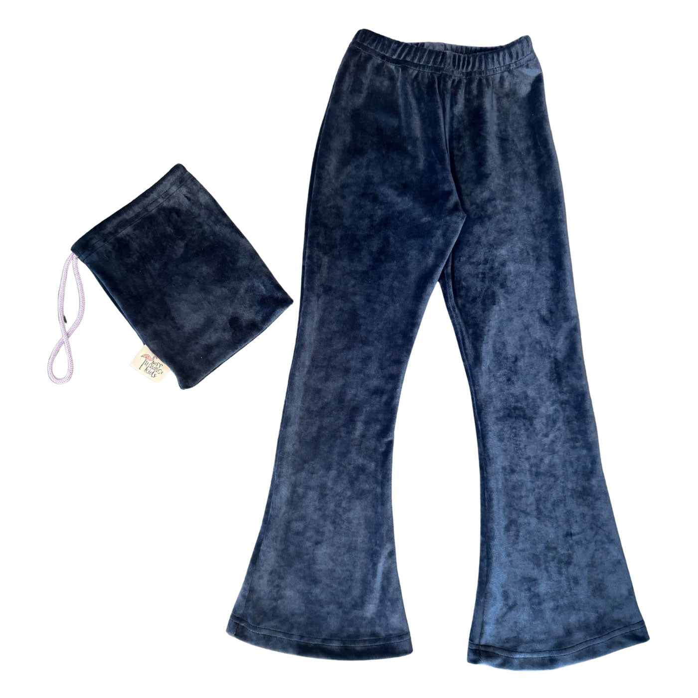 52B.MF128vl # Kids Velvet Bell Bottom Leggings Blue