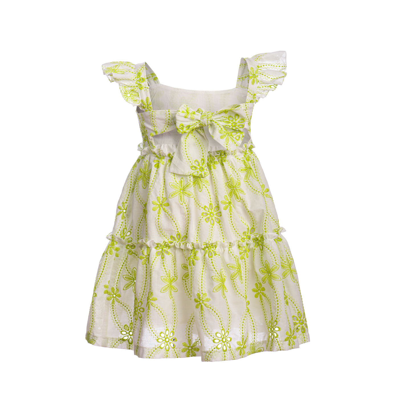 Βρεφικό Κεντημένο Φόρεμα Lime