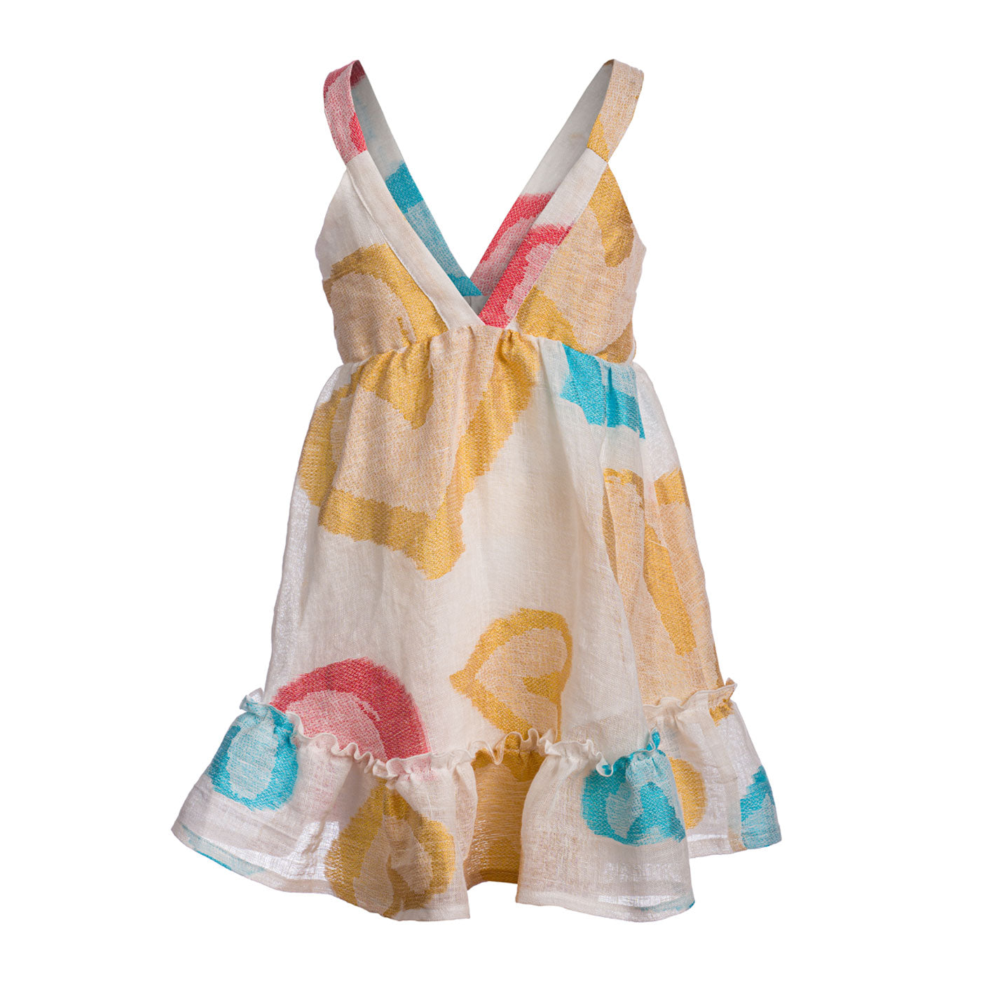 Παιδικό Λινό Φόρεμα με Καρδιές