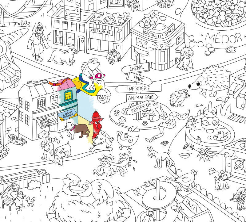 Color-in Αφίσα Η Πόλη των Ζώων
