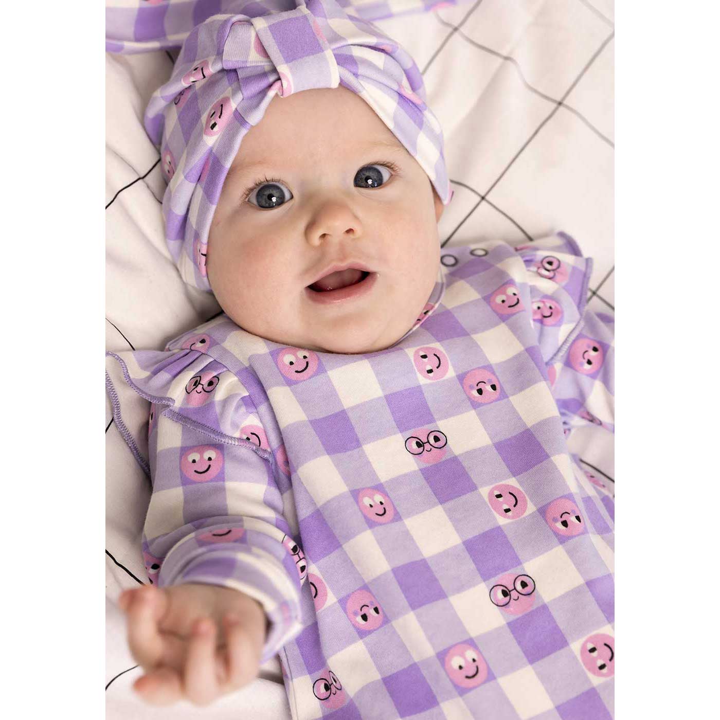 Βρεφικό Ολόσωμο Φορμάκι Lilac Checkered