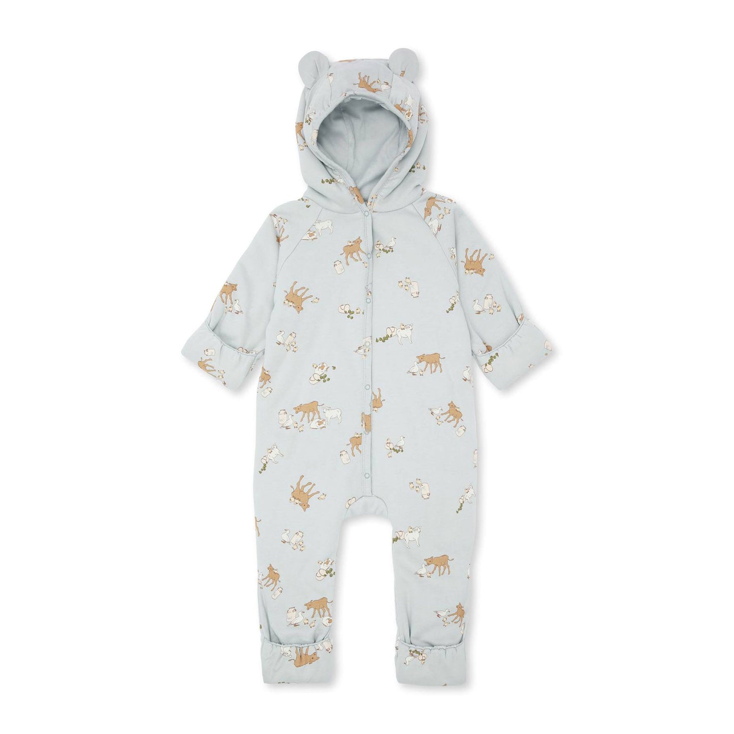 Βρεφικό Φορμάκι με Κουκούλα Farm Blue