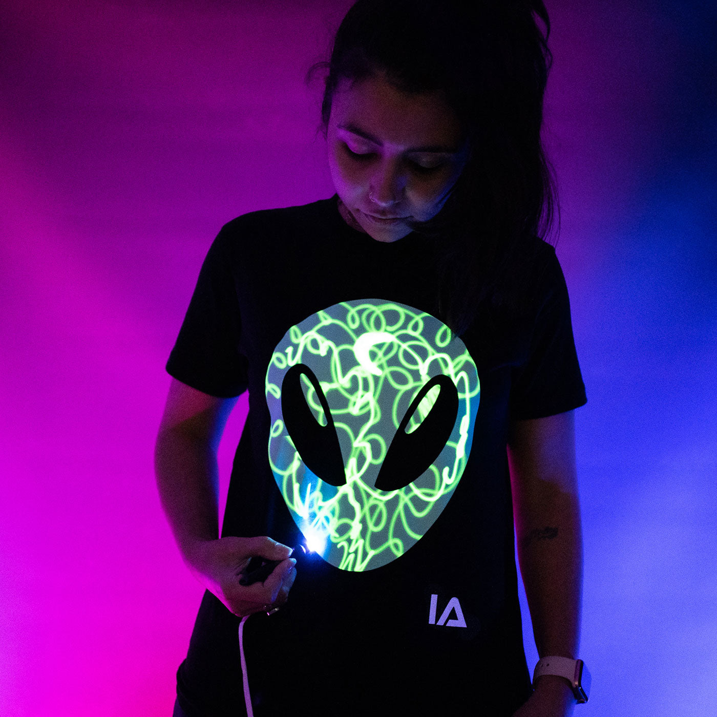 99.IA50042 # Παιδική Μπλούζα T-Shirt Glow in the Dark Alien