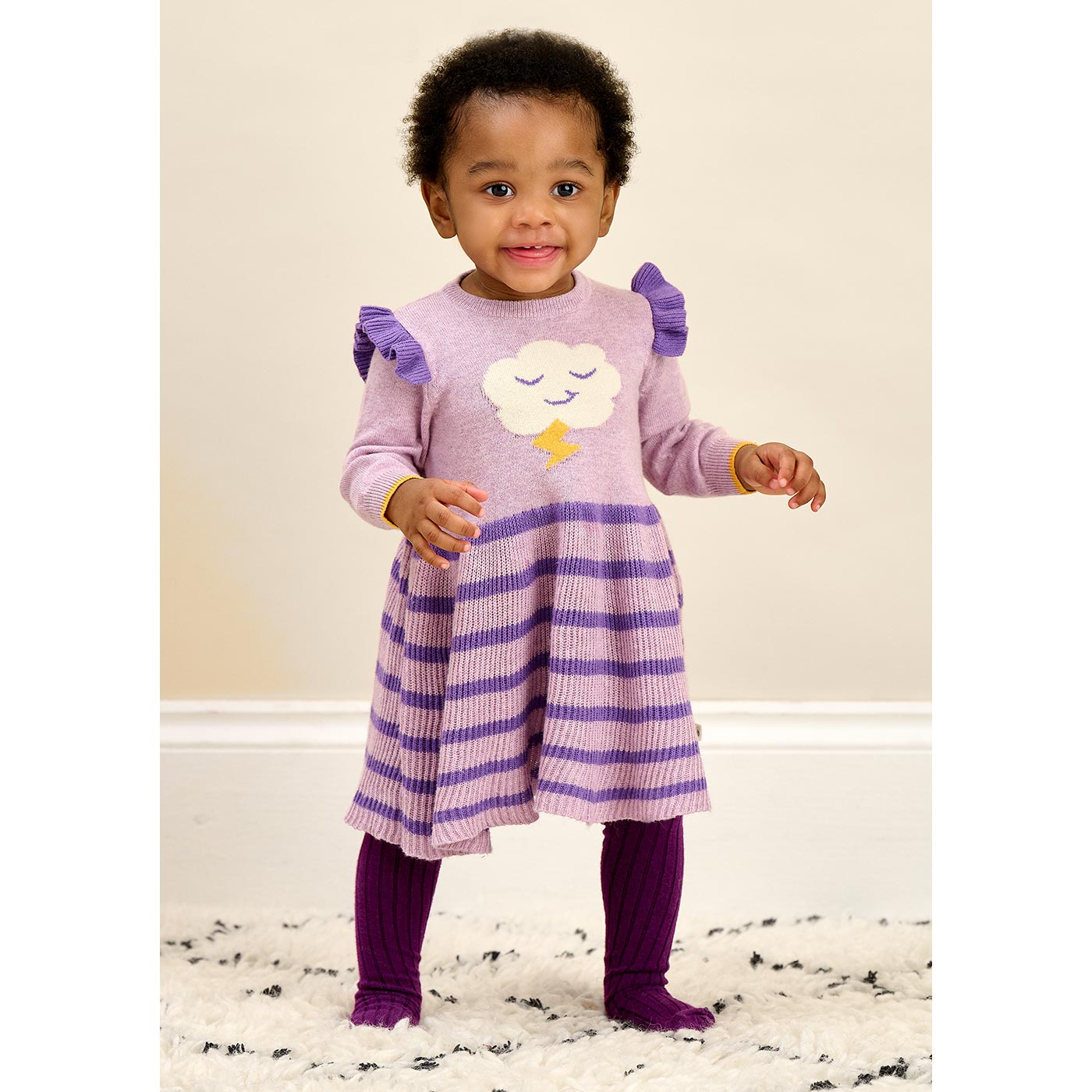 Βρεφικό Πλεκτό Φόρεμα Lilac