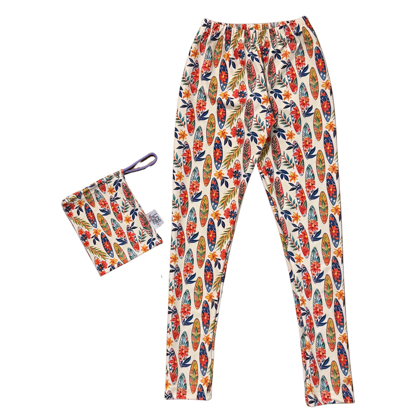 52A.mf070 # Kids Leggings Hawaiian Surfboard