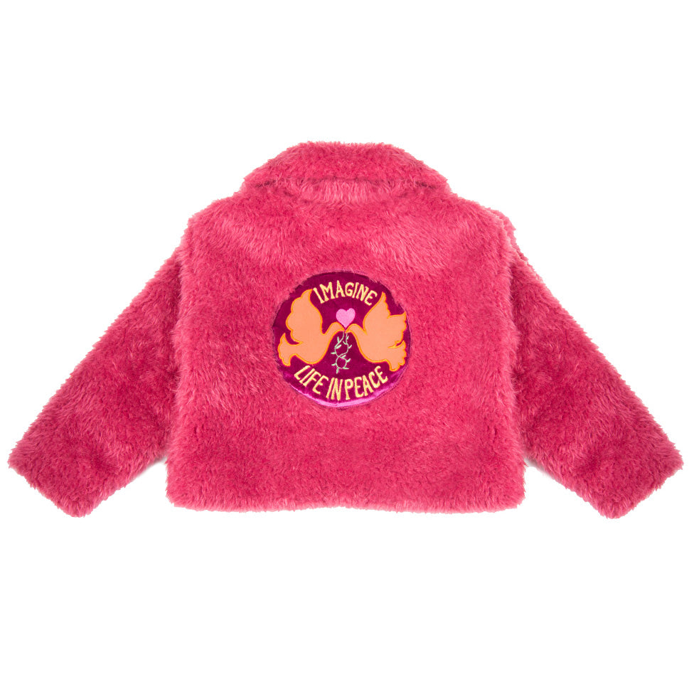 Παιδικό Γούνινο Μπουφάν Peace Φούξια