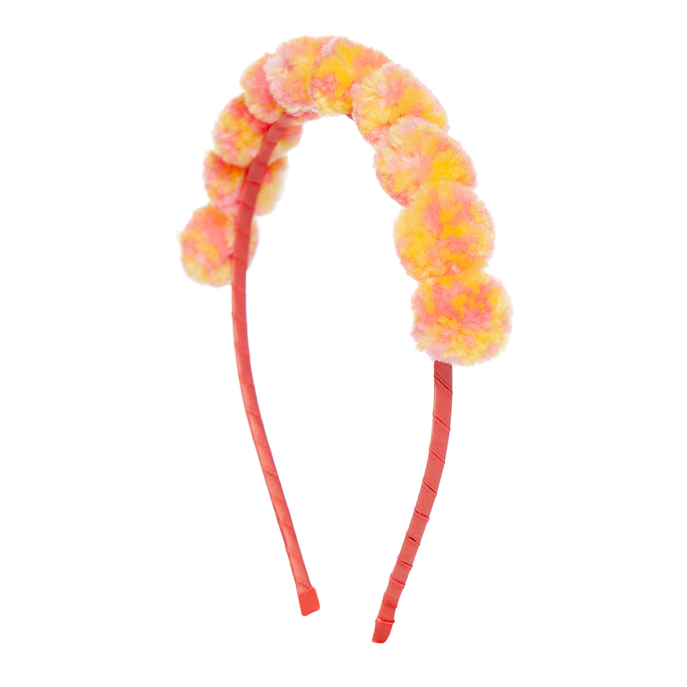 Παιδική Στέκα Μαλλιών Pom-Pom Yellow-Pink