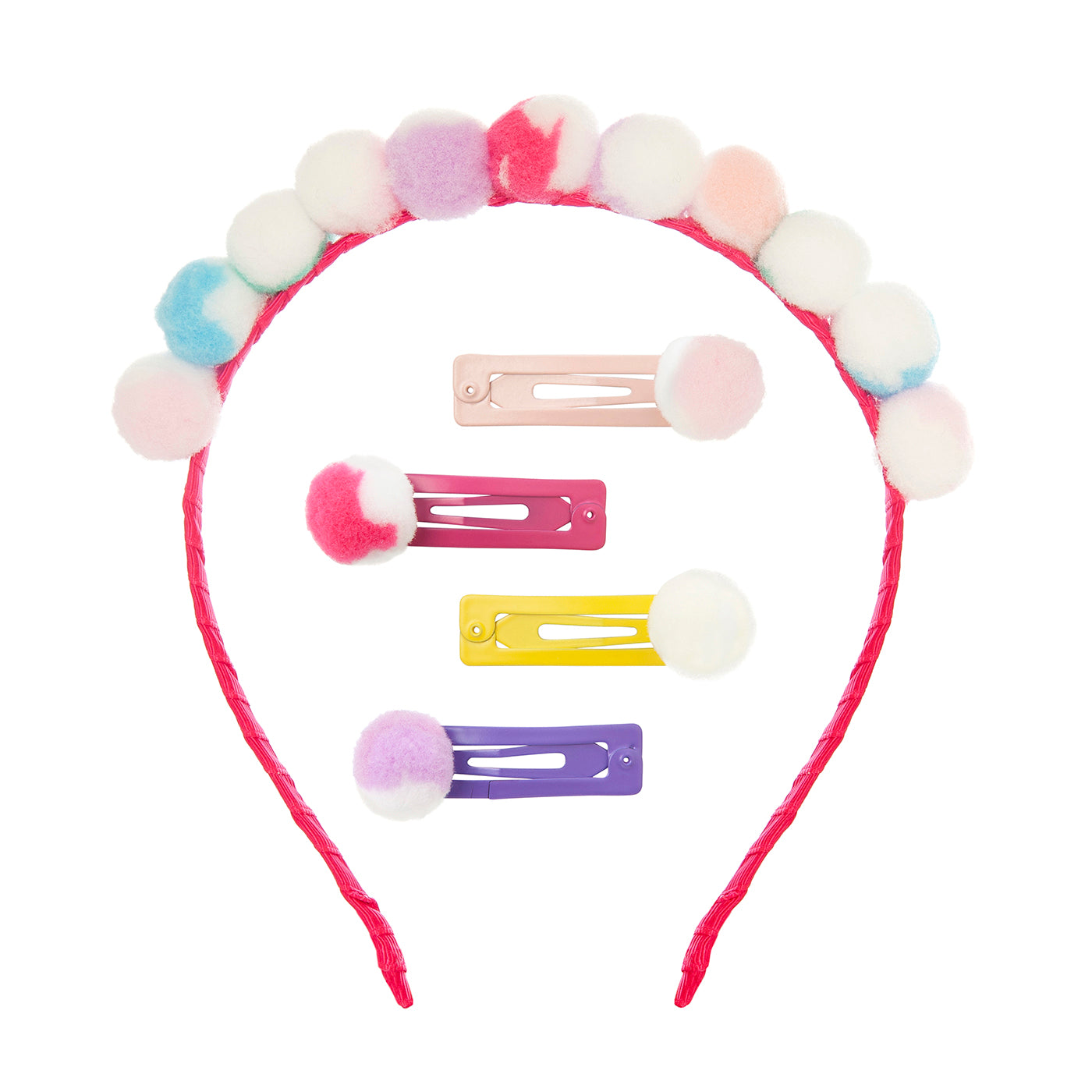 Σετ Παιδική Στέκα με Κλιπ Μαλλιών Candy PomPom