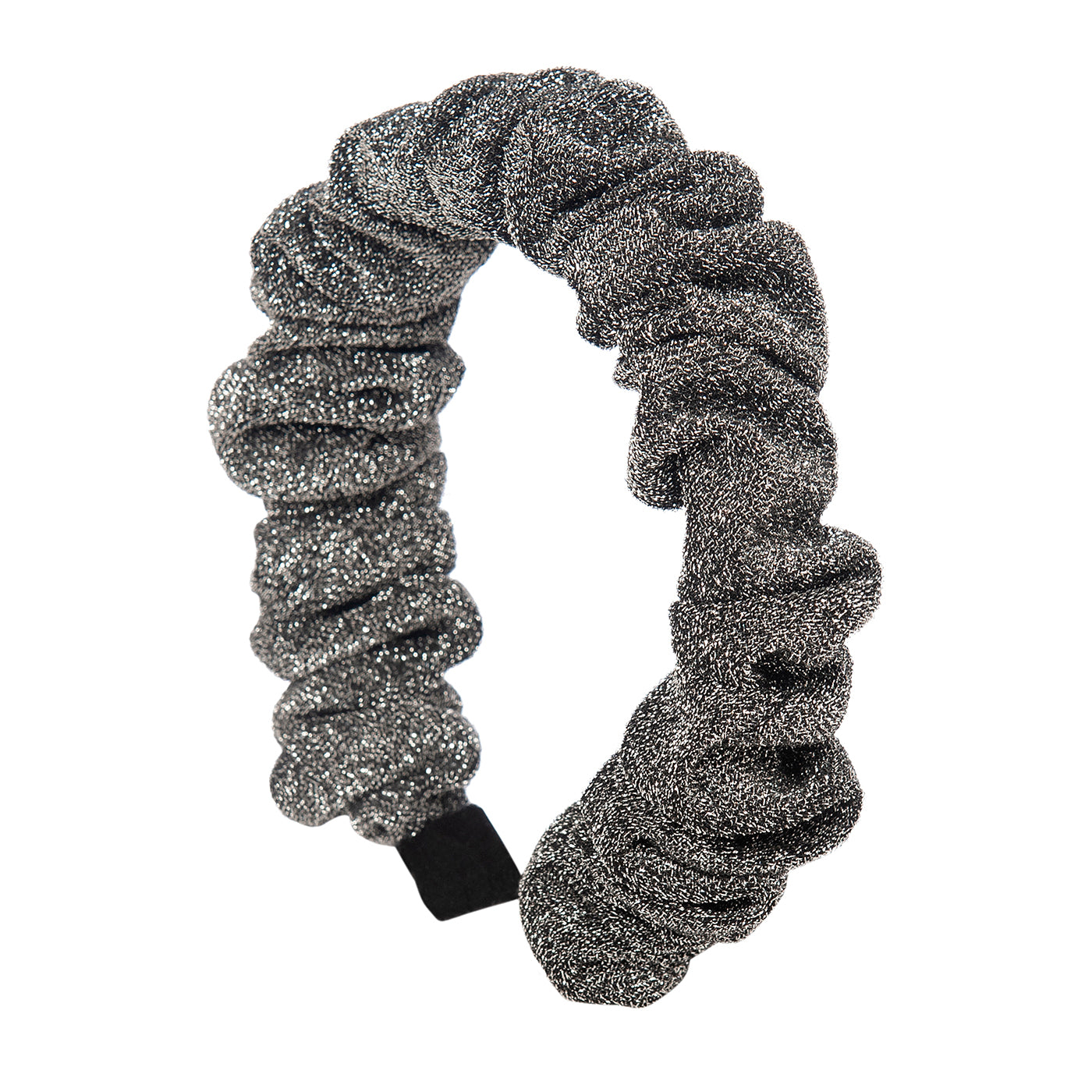 Kids Headband Scrunchie Lurex Black Silver
