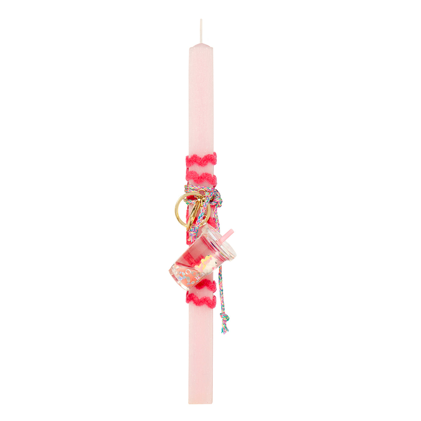 99.candle-milkshake-pink # Easter Candle with Keychain Milkshake Pink