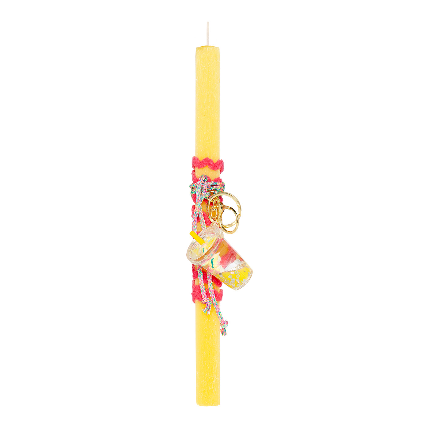 99.candle-milkshake-yel # Easter Candle Milkshake Keyring Yellow