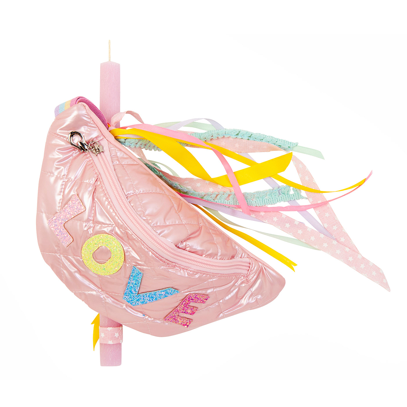 99.cand-lovebag-pink # Easter Candle with Waist Bag Love Pink