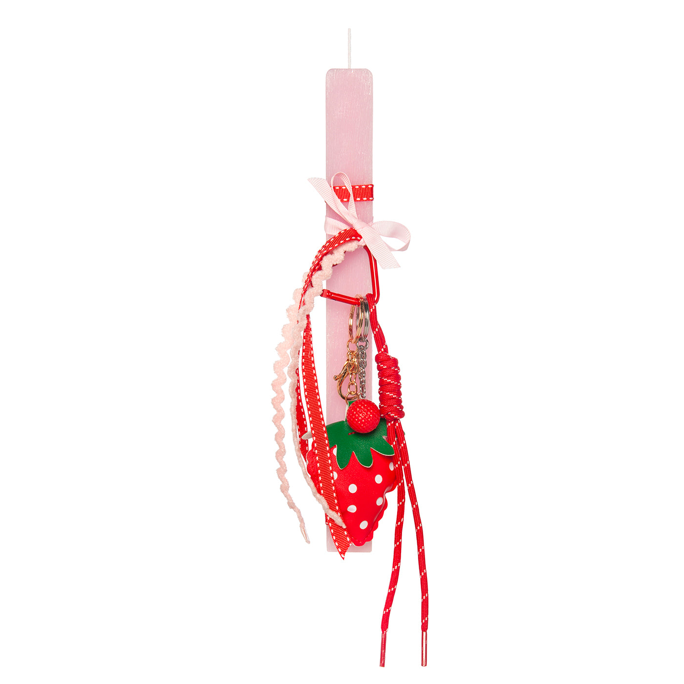 99.cand-strawberry-bagcharm # Easter Candle with Strawberry Bag Charm