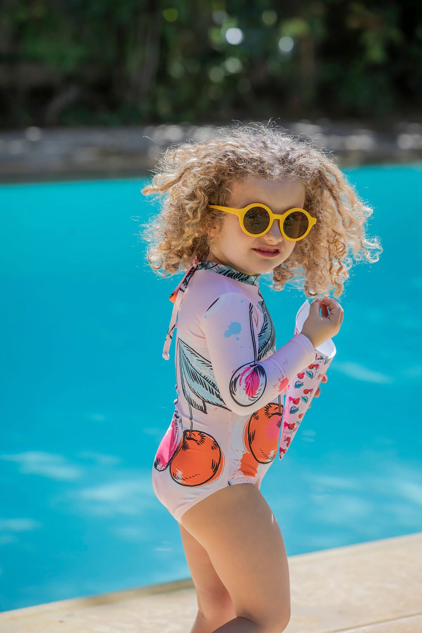 52A.KELIA-CHERRY # Kids Long Sleeve Swimsuit Kelia Cherry