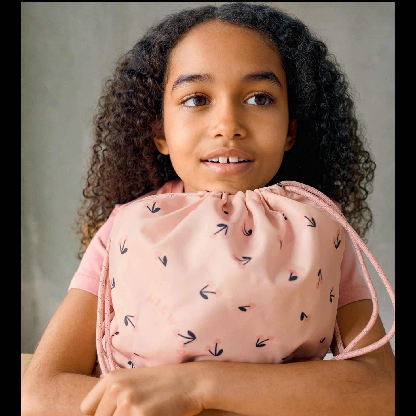 99.LW20486_2785 # Kids Drawstring Backpack Danella Cherry Heart Rosey