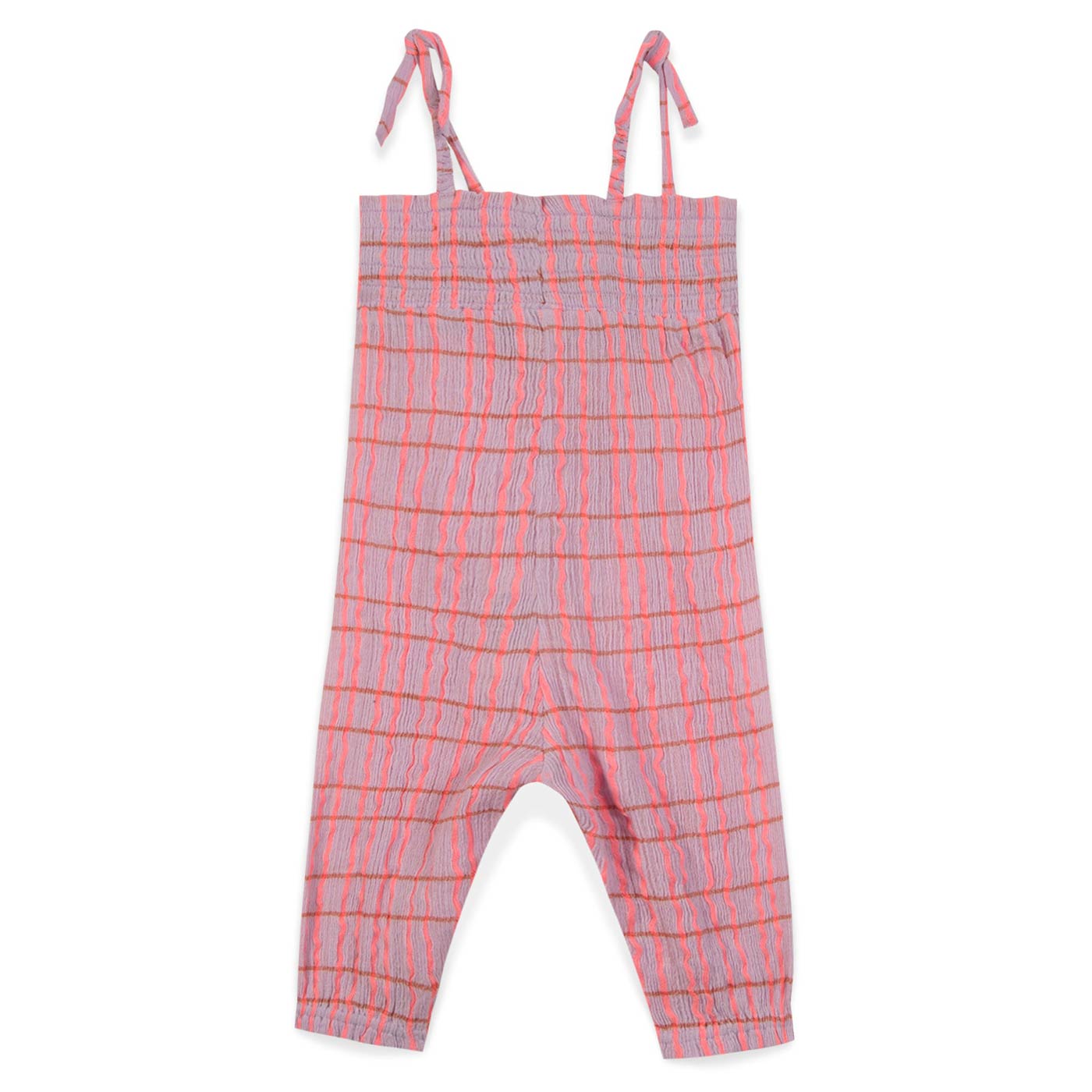 Βρεφική Ολόσωμη Φόρμα Καρό Ροζ