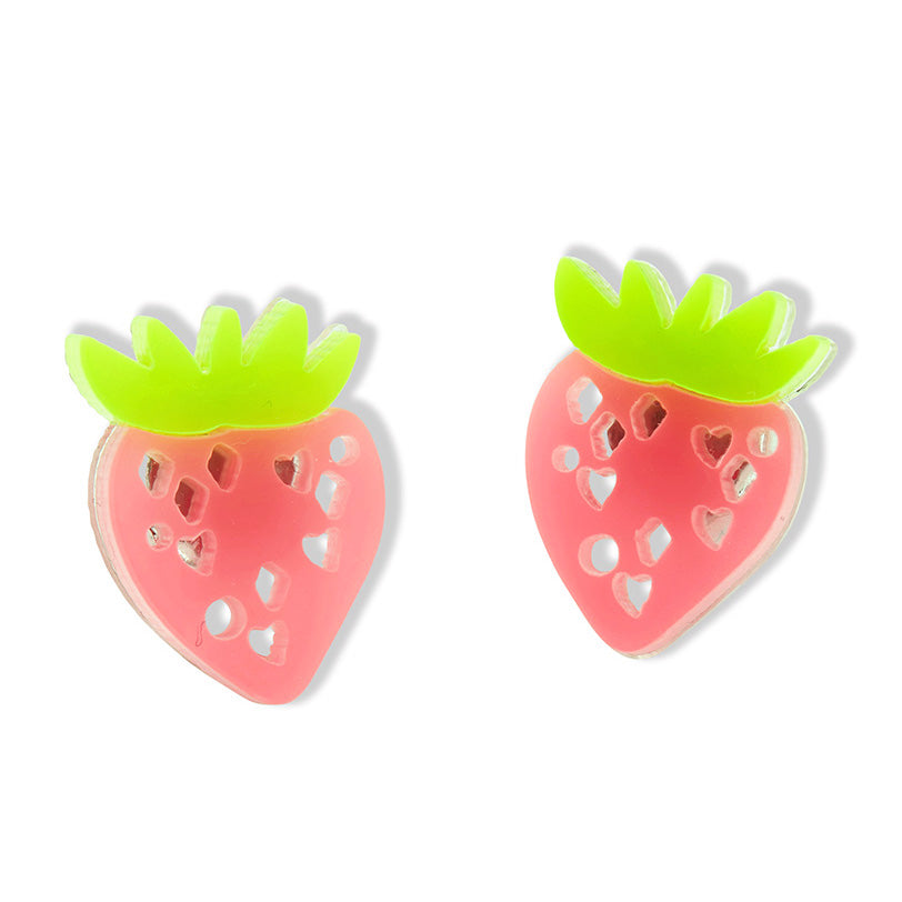 Παιδικά Σκουλαρίκια με Κλιπ Strawberry