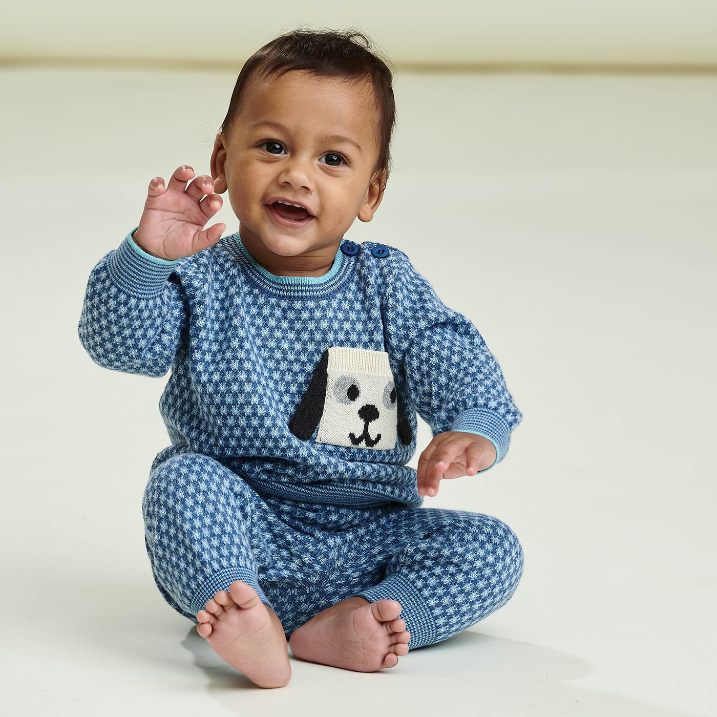 Βρεφικό Πλεκτό Παντελόνι Μπλε
