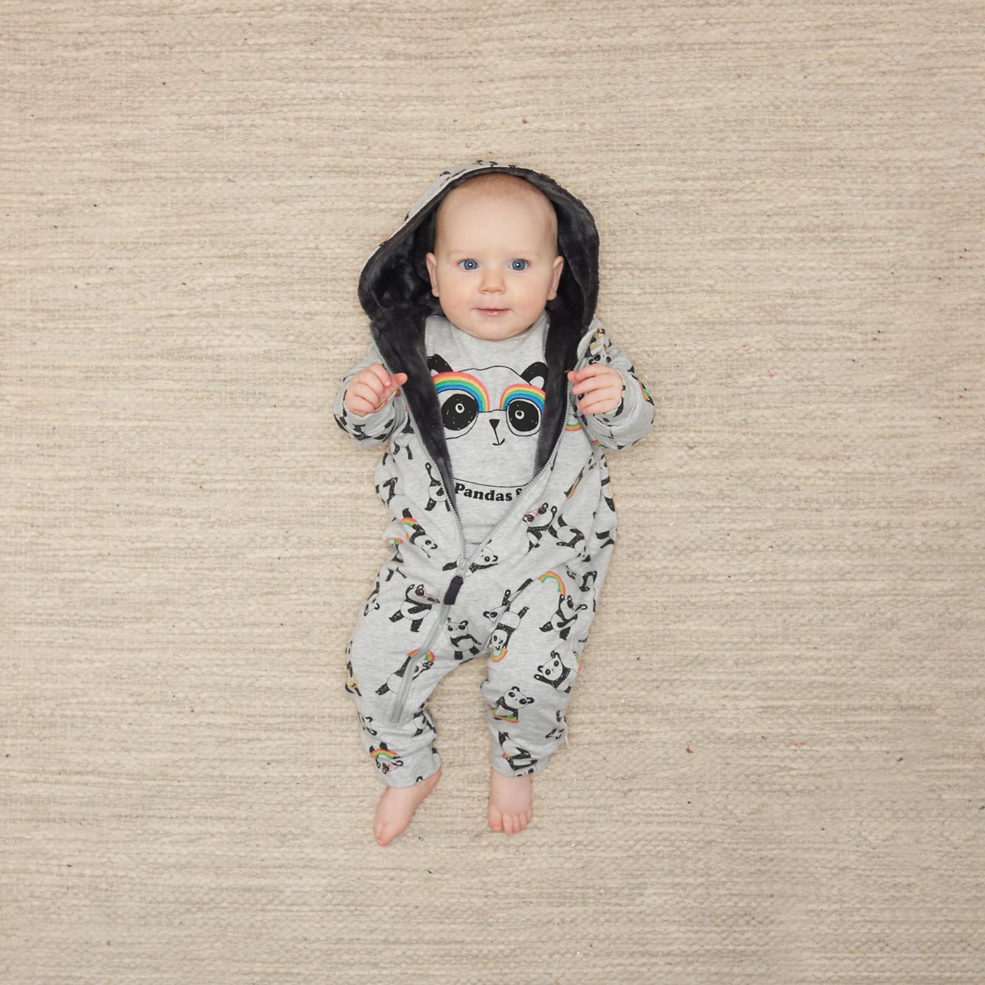 Βρεφική Μακρυμάνικη Μπλούζα Panda Grey