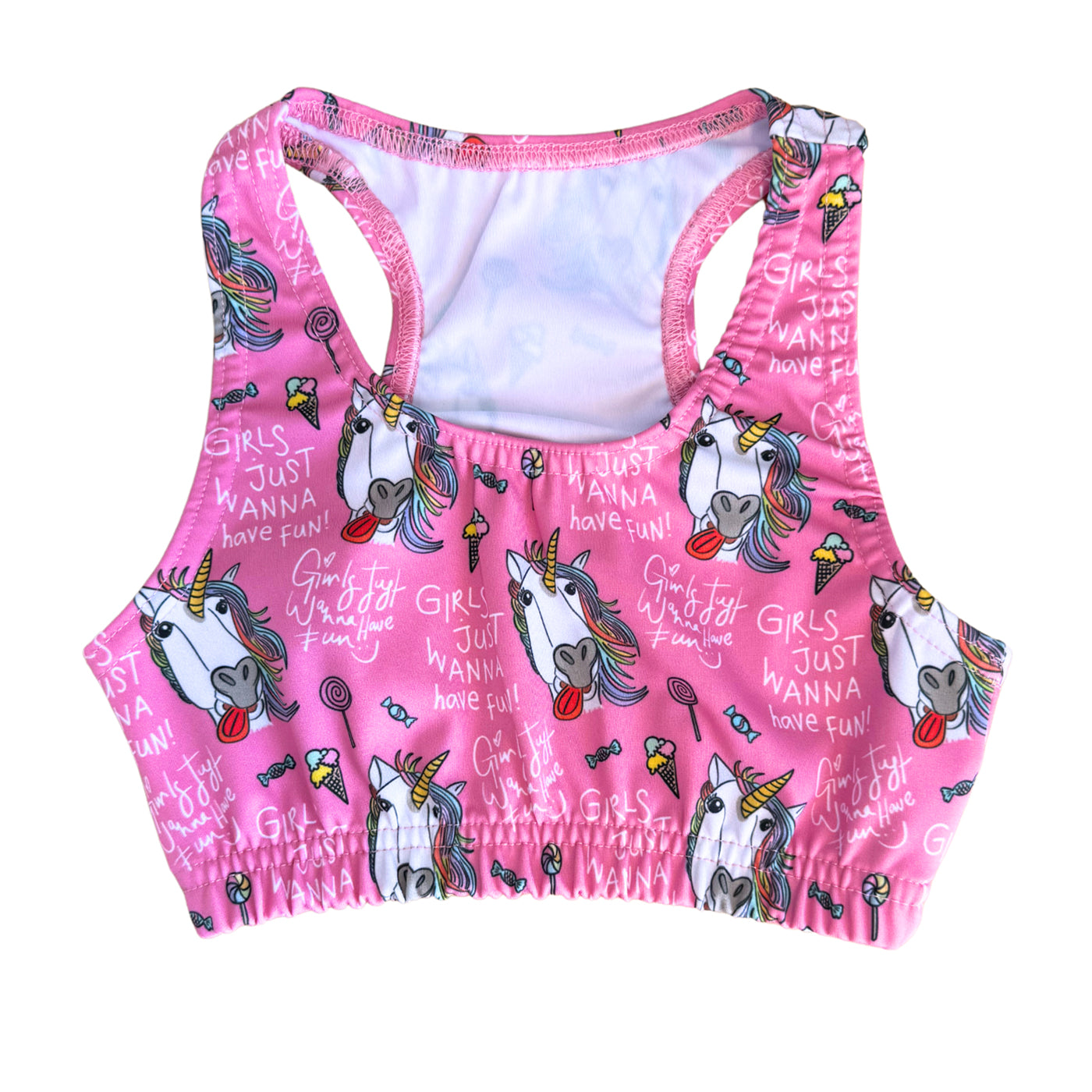 52A.037 # Kids Sports Top Pink I Love Unicorns