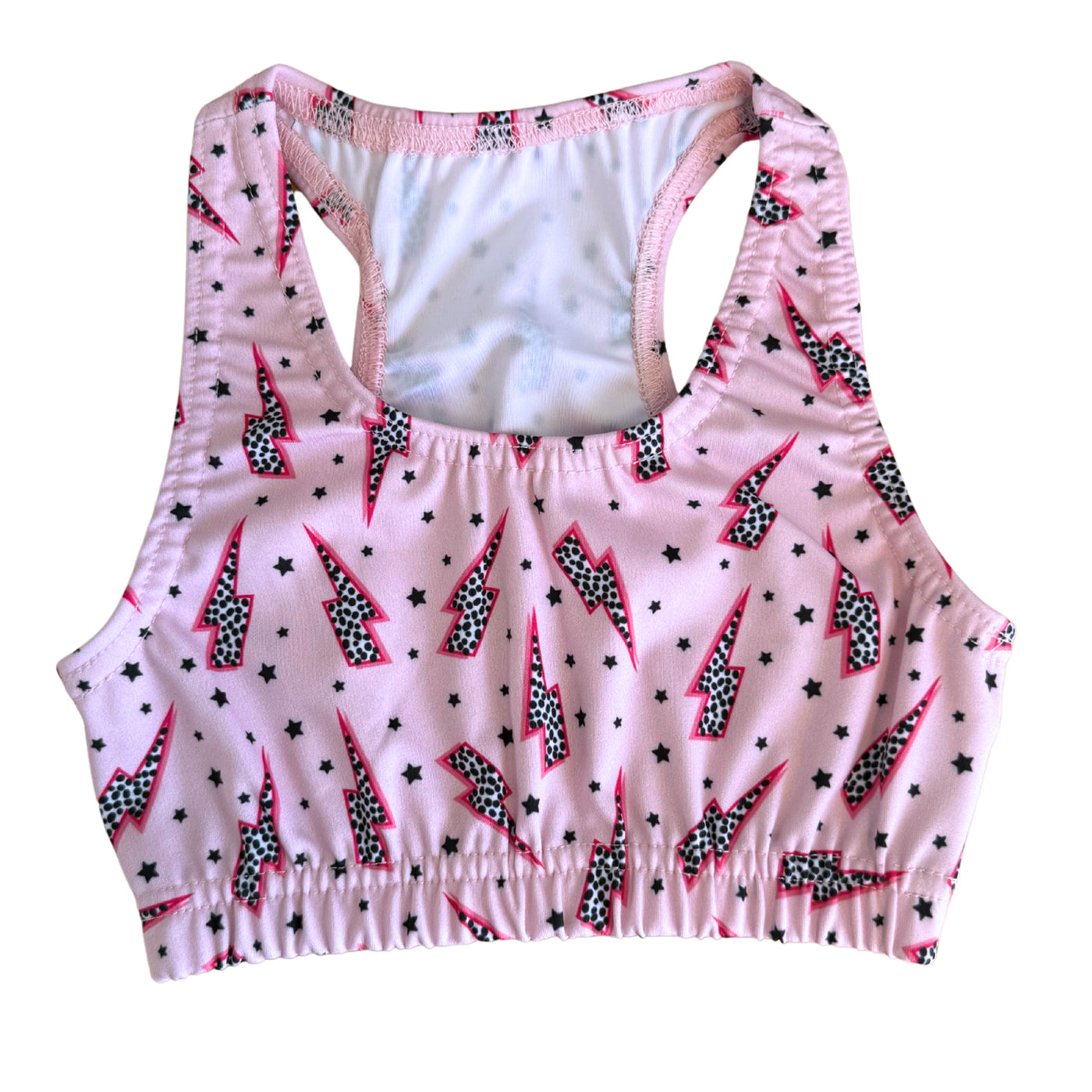 52A.038 # Kids Sports Top Pink Lighting Bolts