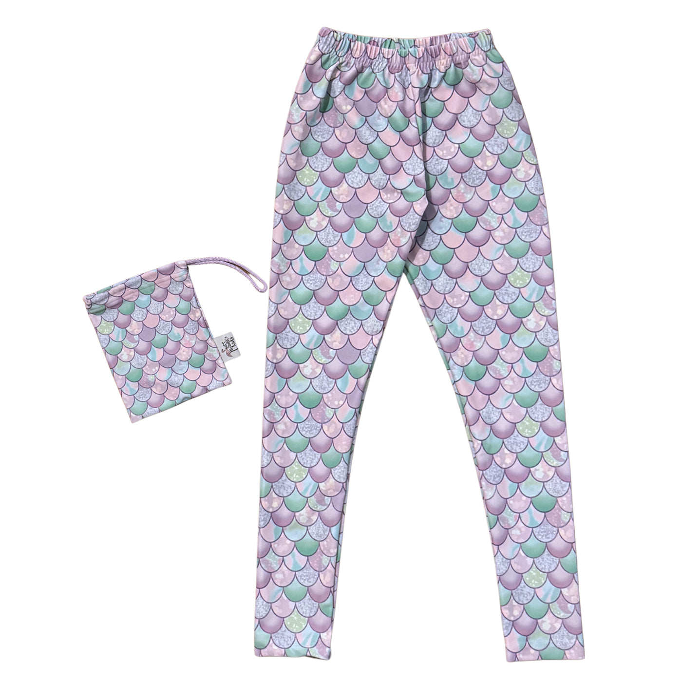 52A.mf020 # Kids Leggings Purple Mermaid Style