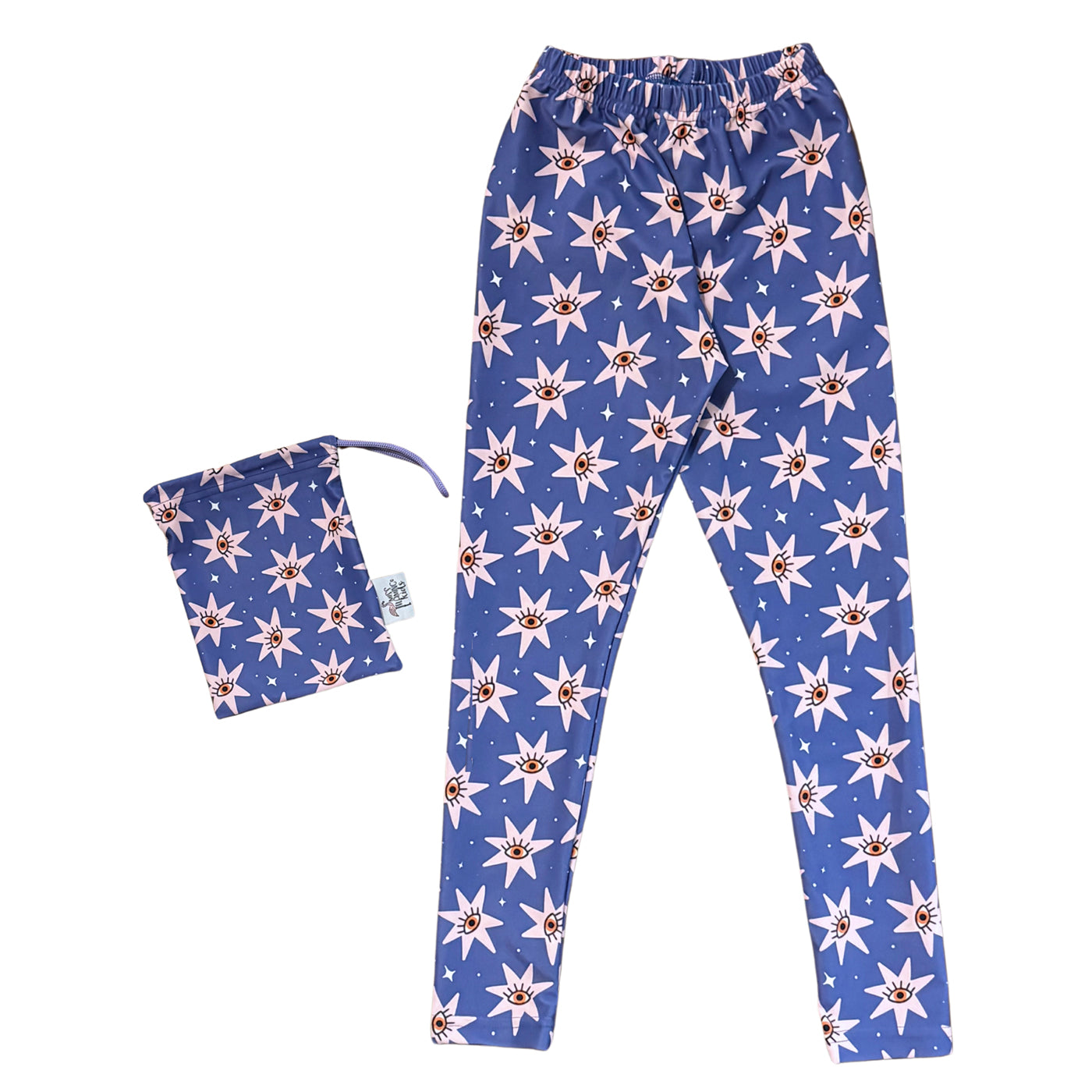 52A.mf015 # Kids Leggings Purple Star Eye
