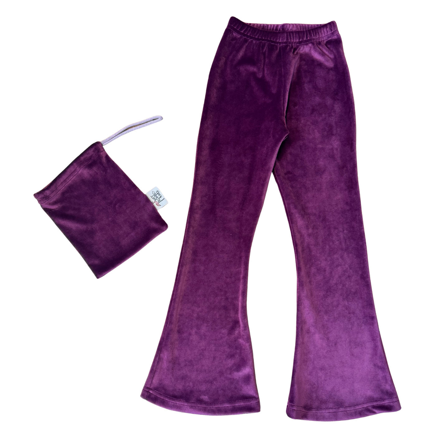 52B.MF129vl # Kids Velvet Bell Bottom Leggings Purple