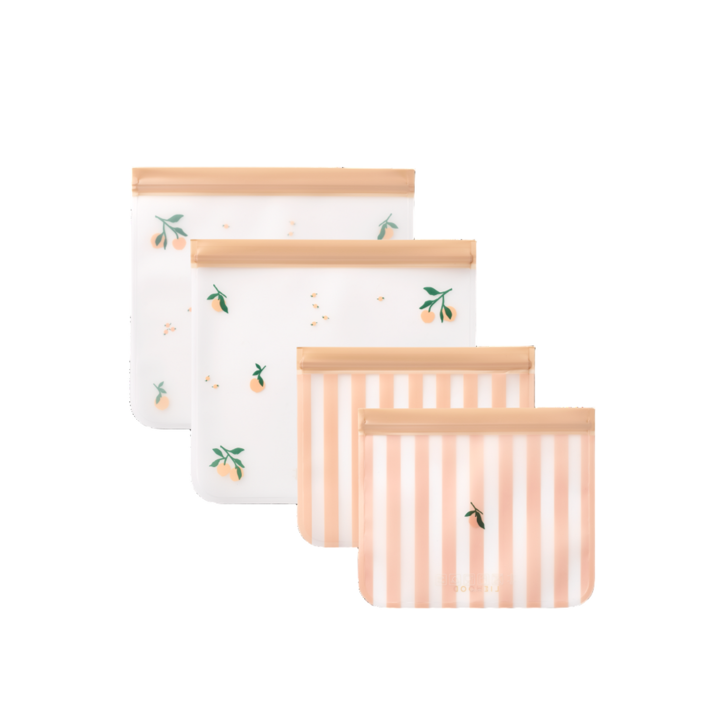 99.LW20172_1232 # Set of reusable Food Bags Peach